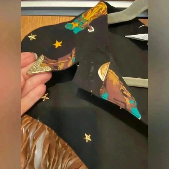 Vintage Lilia Smitty Fringe western gold detail shirt M - Picture 4 of 6